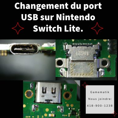 Changement Port USB c switch lite